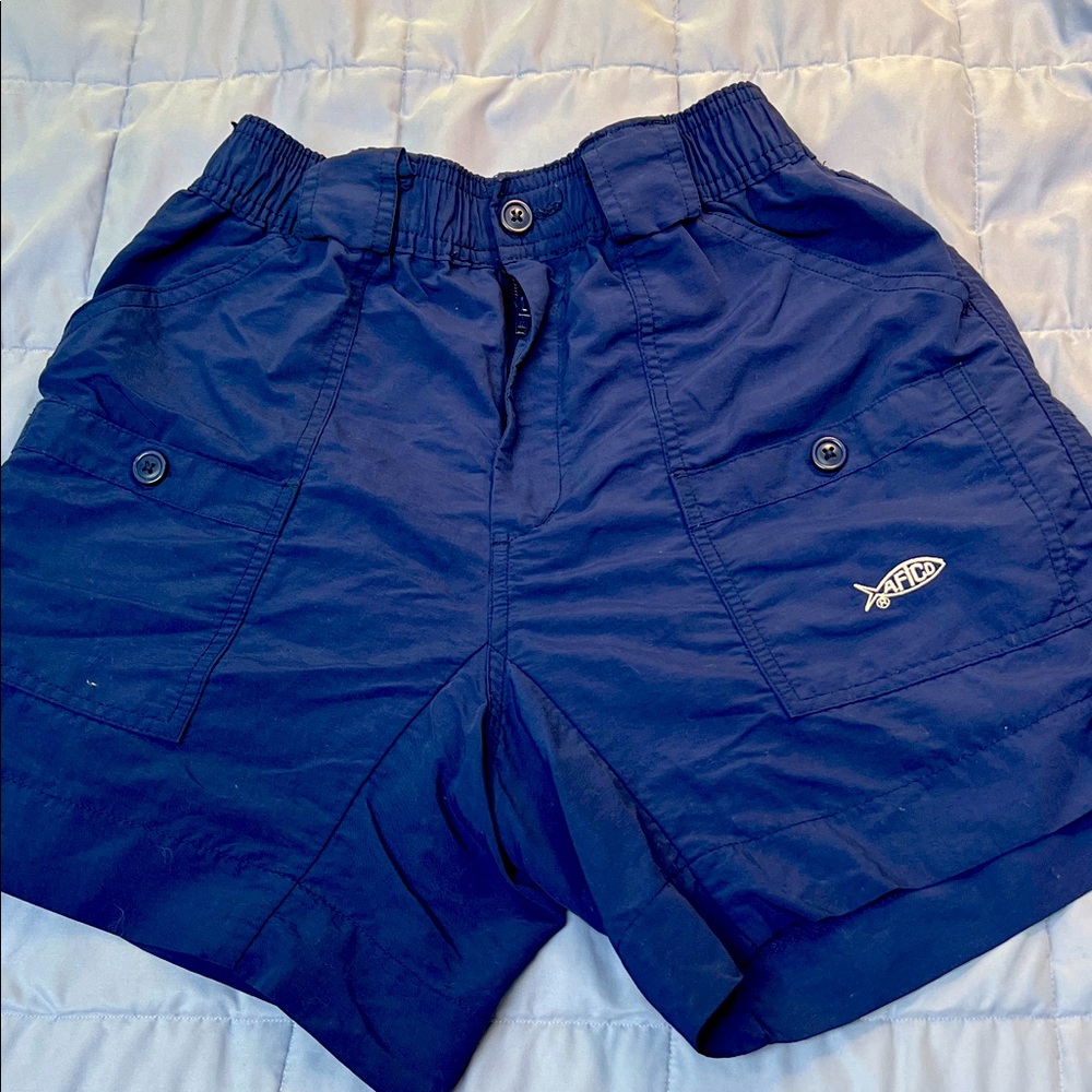 AFTCO Navy Blue Fishing Shorts kids 28